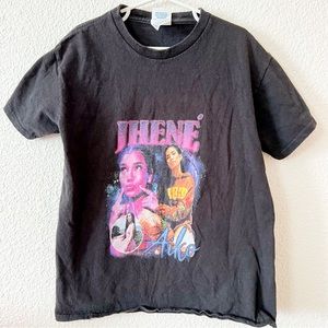 Delta Apparel- Jhene Aiko Graphic T-Shirt Size Medium Kids Unisex Black/Purple